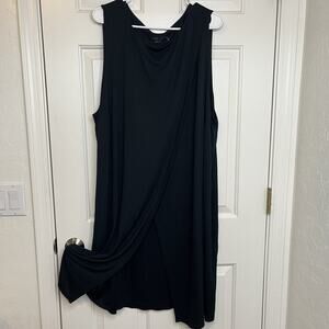 J Jill Wearever Collection Layered Maxi Dress Womens 3X Black Sleeveless Stretch